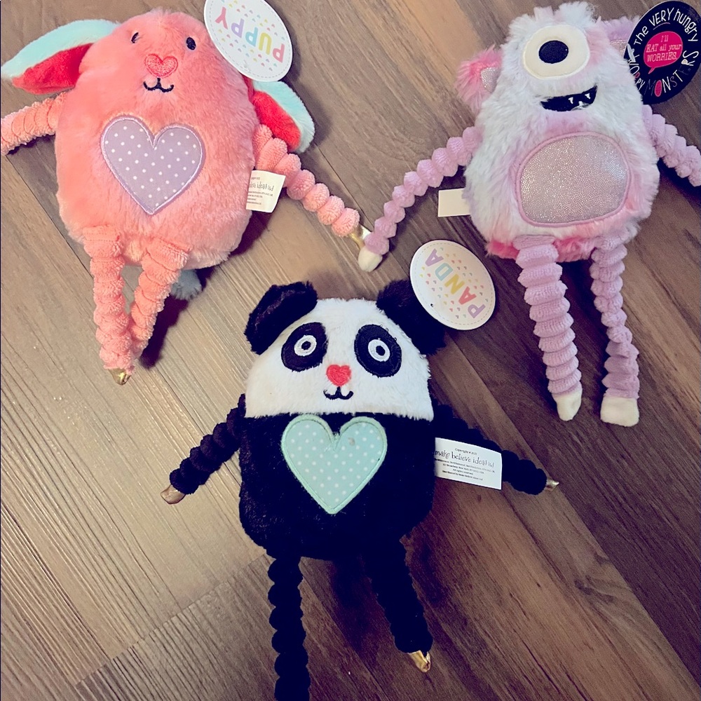 Cute puppy, Cute Panda, Cute worry monster unicorn ish